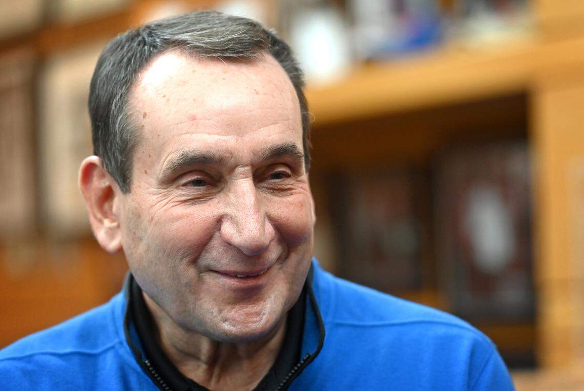 Former Duke University men’s head basketball coach Mike Krzyzewski on Saturday, June 3, 2023. Krzyzewski was the head men’s basketball coach at Duke University for 42 years. During his career as the Blue Devils coach he led the team to 13 Final Fours winning five national titles and 15 ACC tournament championships. Krzyzewski finished with 1,202 career wins.