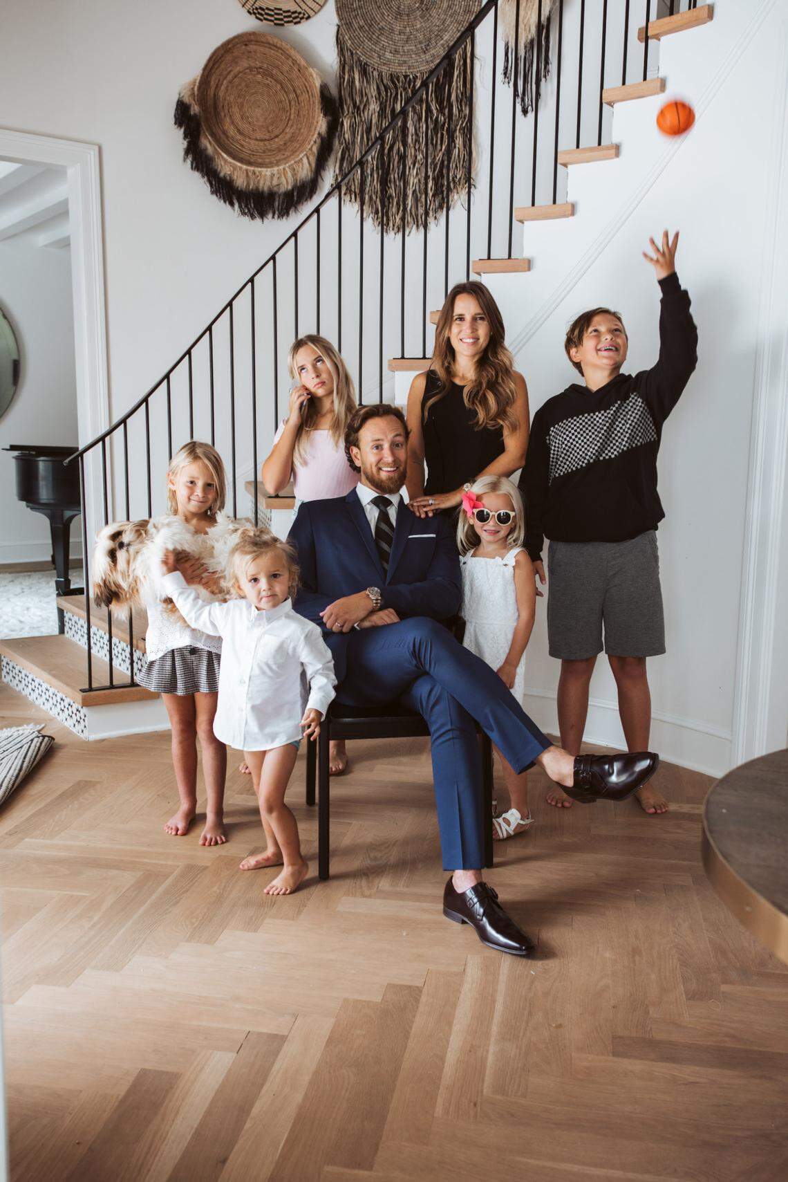 Clean Juice founders Kat and Landon Eckles with their five children.