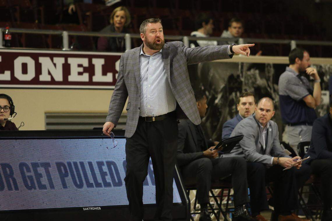 Grant Leonard is in his first season as head men’s basketball coach at Queens University of Charlotte.