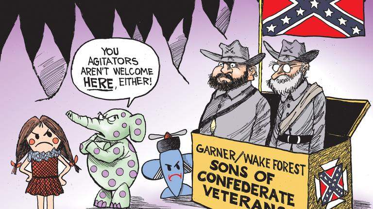 Kevin Siers cartoon: Next stop for that Confederate Christmas parade float