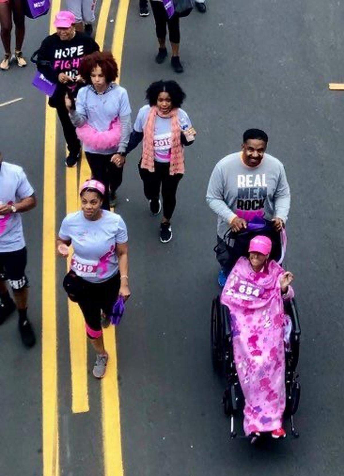 Kevin and Dawn Calhoun at the start of the Race for the Cure in October in Charlotte.