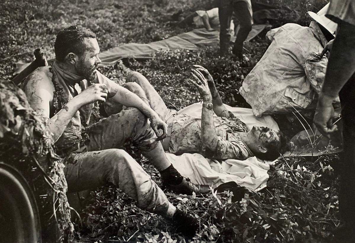 Eastern Flight 212 survivors Richard Arnold (left) and Roy Hendrix on September 11, 1974, after the crash of Eastern Airlines Flight 212.