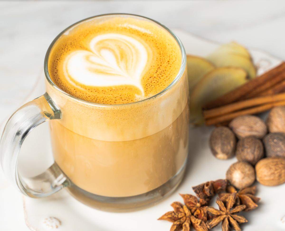 Fresh ginger and molasses give the Gingerbread Latte from Cuplux a rich taste.