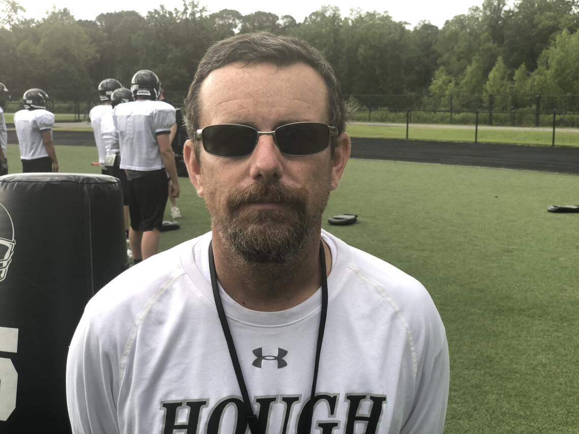 Hough High football coach Matthew Jenkins