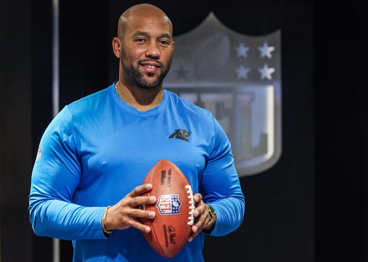 Carolina Panthers director of college scouting Jared Kirksey at Bank of America Stadium.