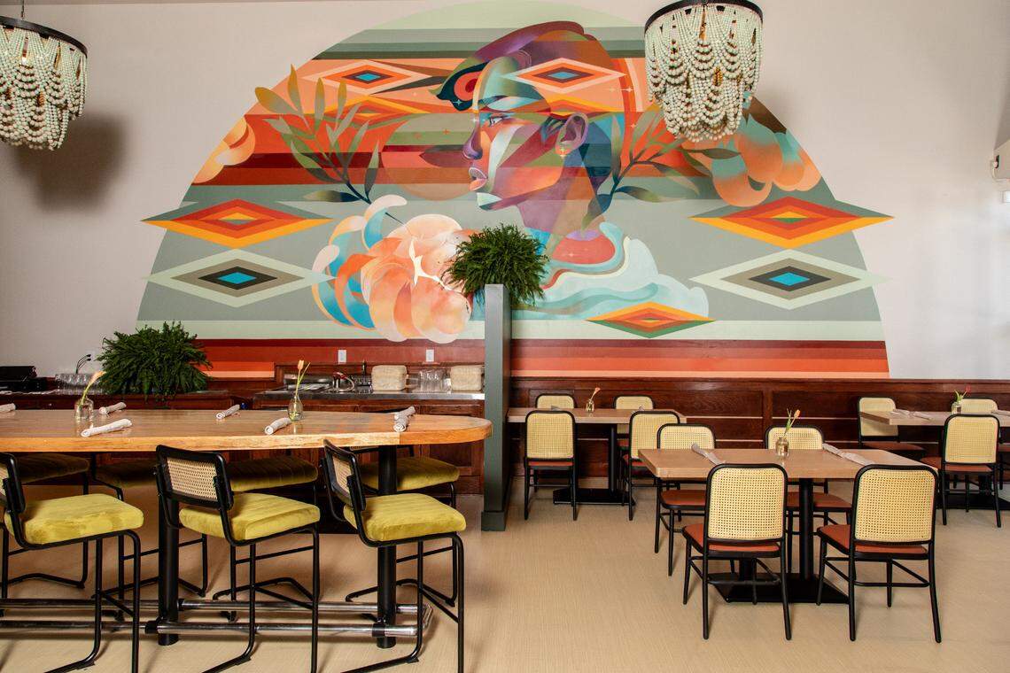 3rd & Fernwood is now open at Metropolitan Charlotte. The mural is by Georgie Nakama.