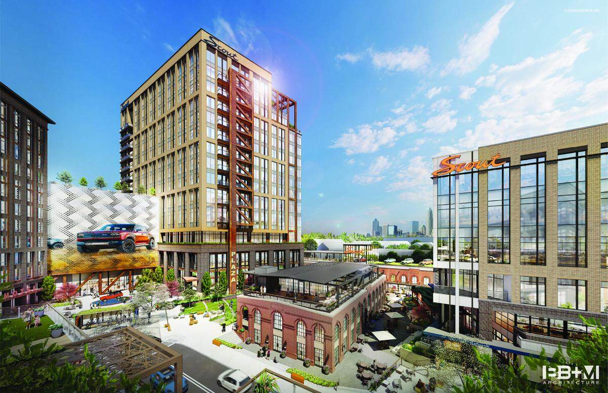 A rendering of Phase II of Scout Motors headquarters at the Commonwealth development in Plaza Midwood