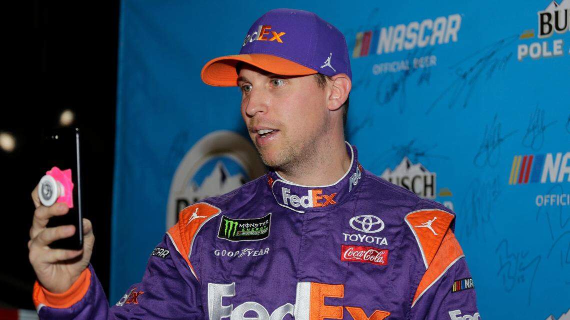 Denny Hamlin came from behind in qualifying Friday night to steal the pole for Sunday’s NASCAR Cup Series championship race at Homestead-Miami Speedway.