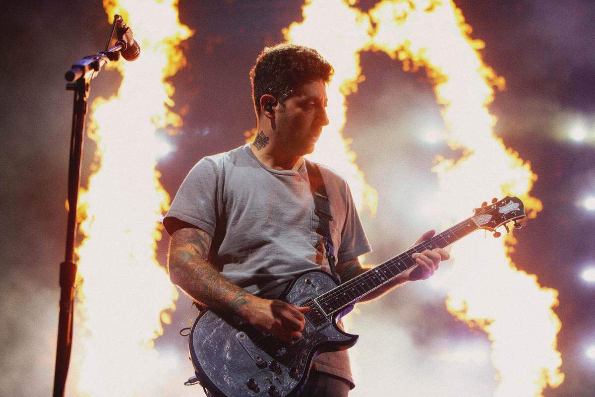 Joe Trohman of Fall Out Boy at PNC Music Pavilion on Friday night.