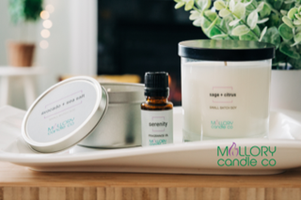 Mallory Candle Co. sells vegan candles that provide a natural scent.