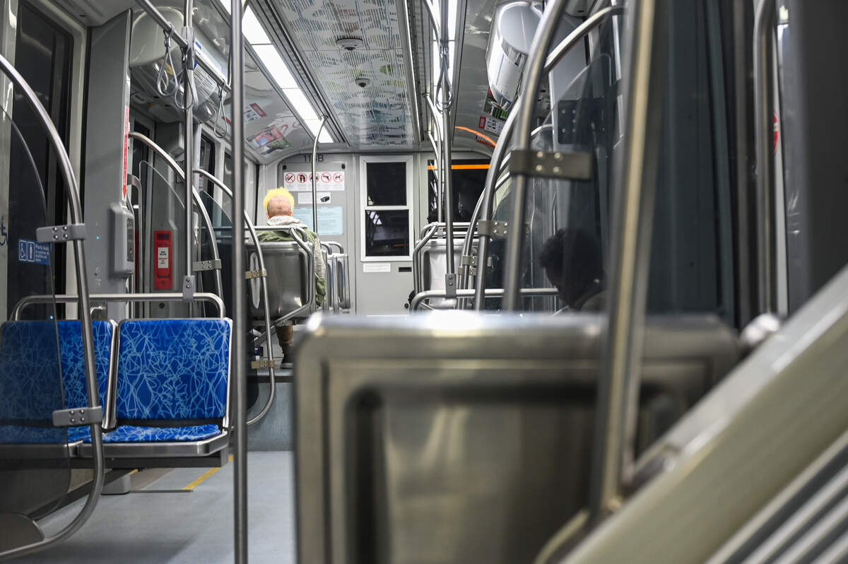 People ride the light rail on a Thursday evening in Charlotte on August 20, 2026. Despite the fatal stabbing of Iryna Zarutska last year, many light rail riders have not decreased their use of the local transportation system.