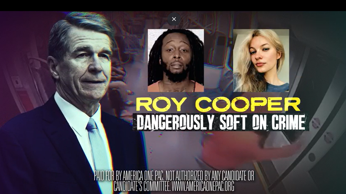 A 30-second attack ad from Arkansas Republican Sen. Tom Cotton’s PAC links former NC. Gov. Roy Cooper to DeCarlos Brown Jr.’s fatal stabbing of Iryna Zarutska and accuses him of being “dangerously soft on crime.”