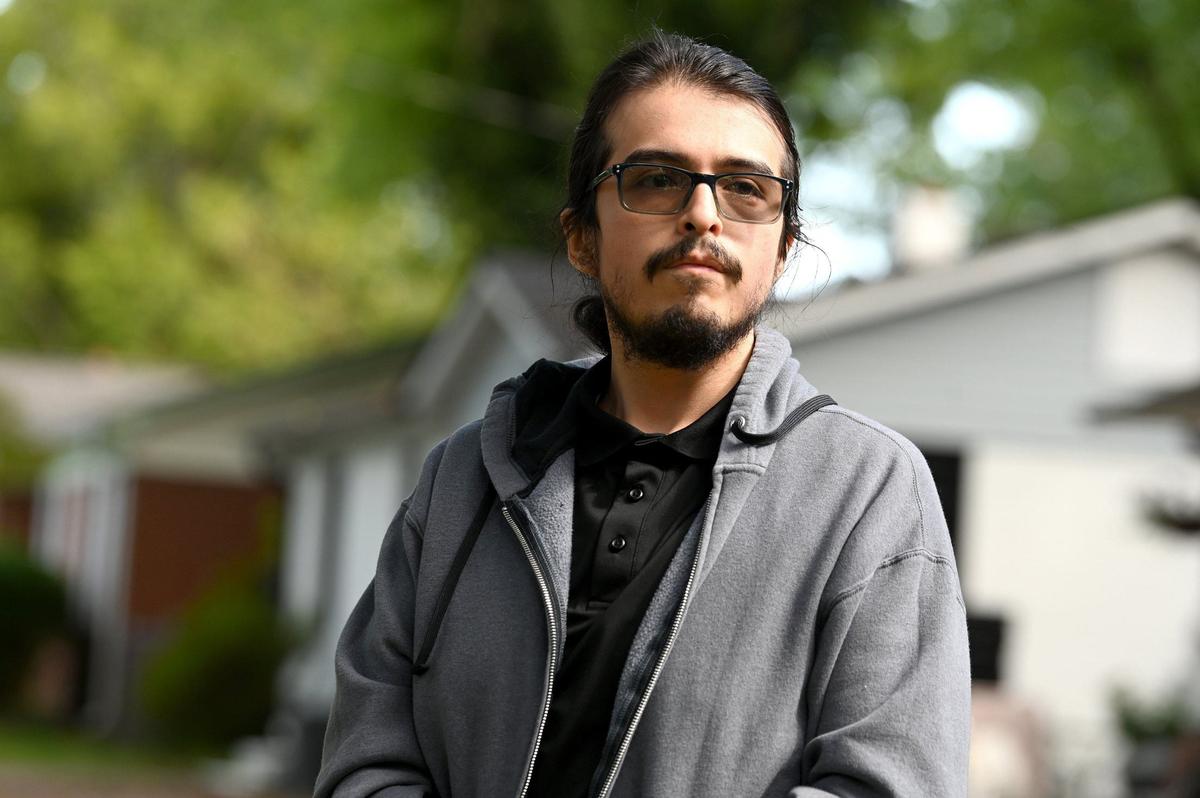 East Charlotte resident Arthur Sanchez, show on Sept. 11, 2024, is wondering if he should stay in his neighborhood.