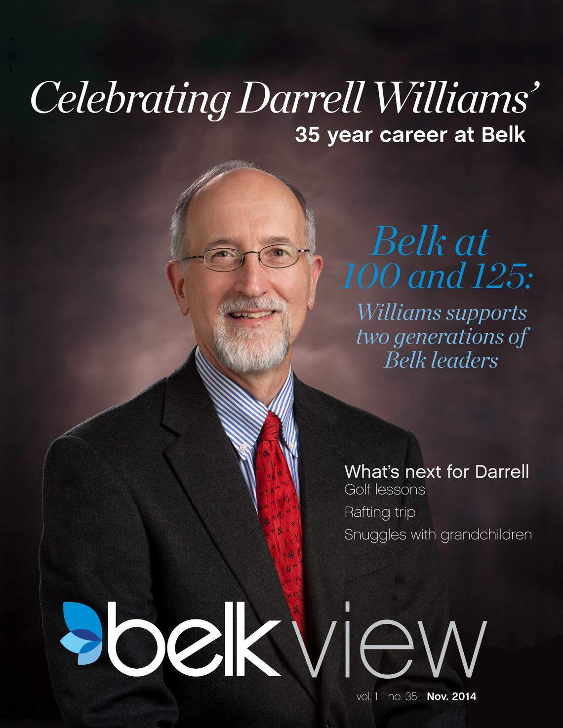 Darrell Williams worked for Belk as corporate communications manager for 35 years before retiring in 2014. Shown is a poster used at his retirement party.