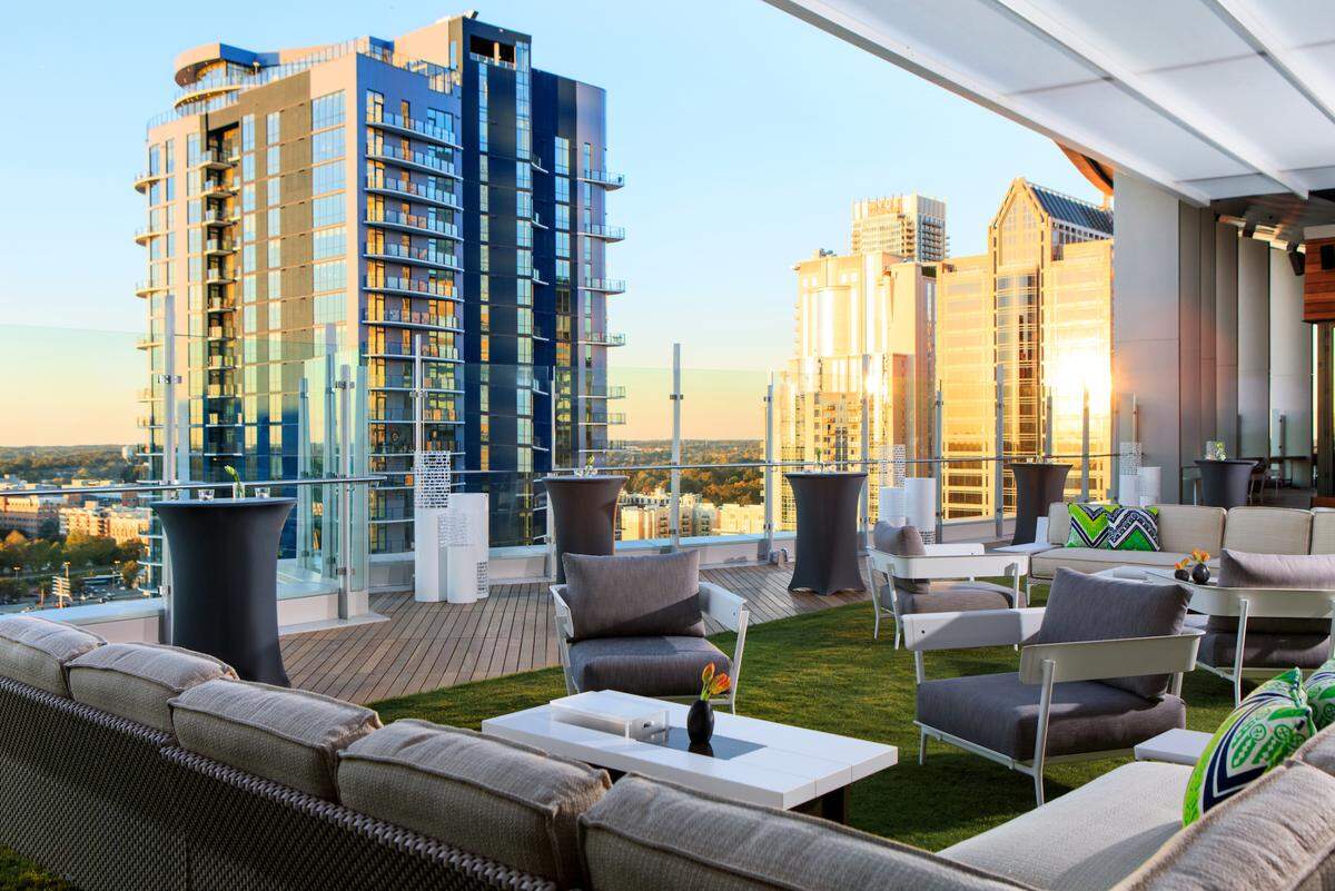 Merchant & Trade offers views over uptown Charlotte.