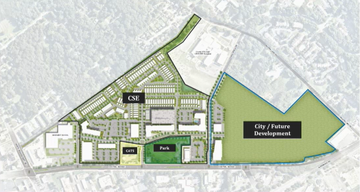 The east side of the Eastland redevelopment will have room for a future development with potential city investment.