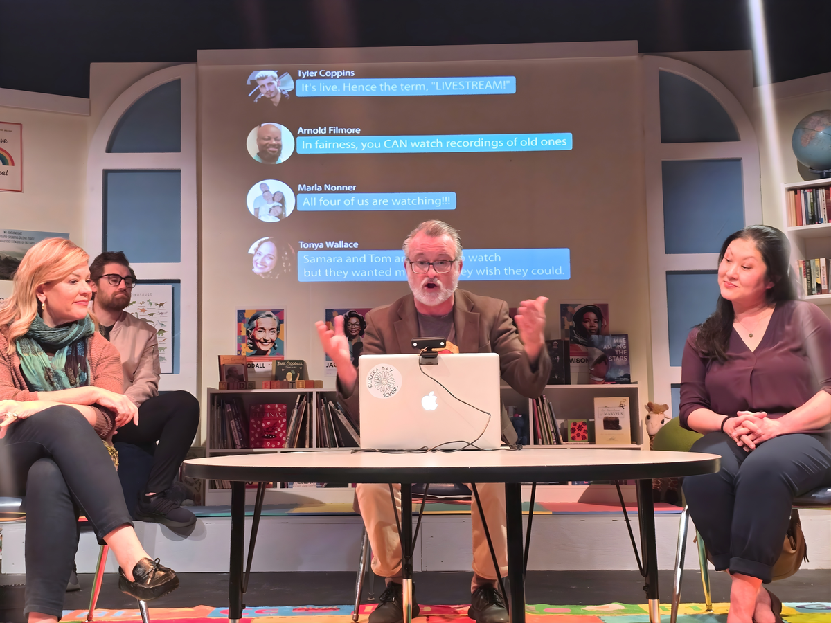 From left: Suzanne (Donna Scott), Eli (Brandon Dawson), Don (Rob Addison) and Meiko (Amy Wada) in ‘Eureka Day’ from Three Bone Theatre.