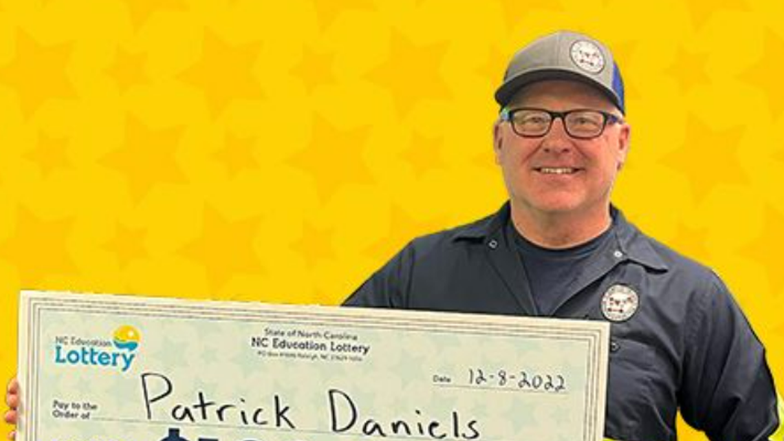 A “typical” morning took a turn when Patrick Daniels learned he won a large lottery prize, officials said.