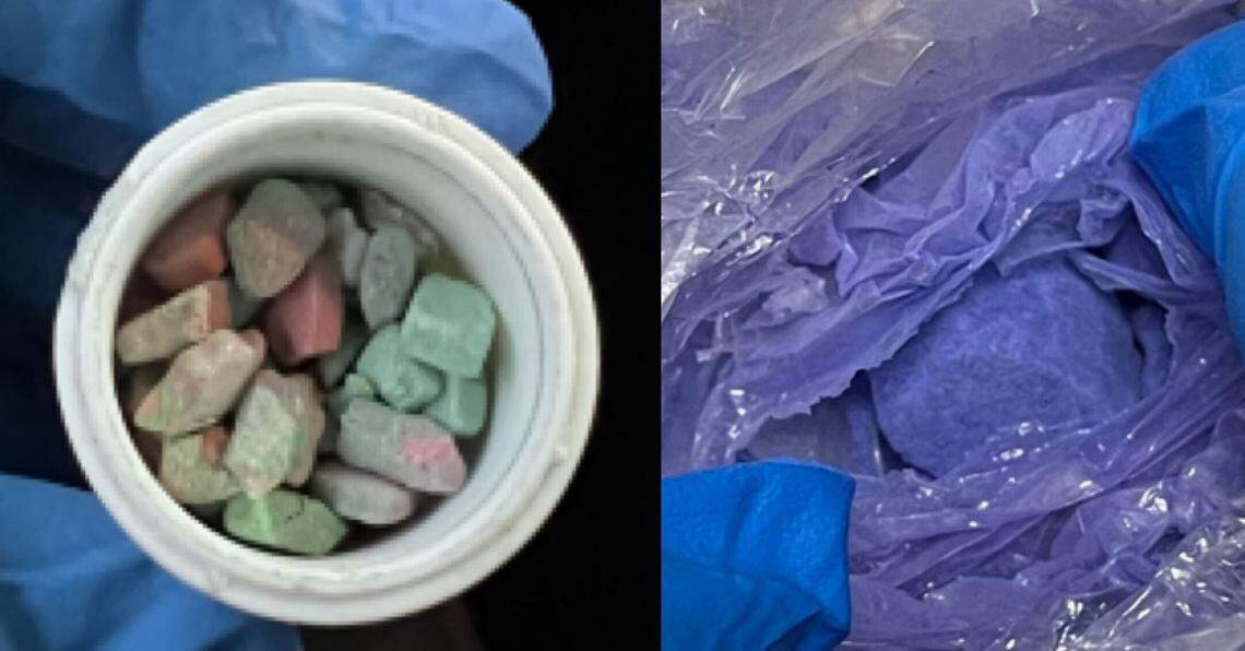 Charlotte-Mecklenburg Police Department officers seized about 23 grams of suspected fentanyl, including “rainbow” fentanyl from a South Carolina fugitive Thursday, Sept. 7, 2023.