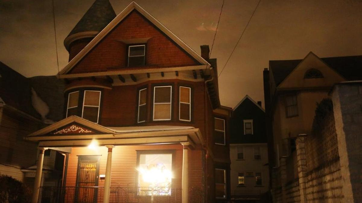 This December 2013 photo shows the 1901 Victorian home at 1217 Marion St. in Dunmore, Pa. Pennsylvania homeowners Gregory and Sandi Leeson are thoroughly creeped out by their 113-year-old Victorian home. So, when they put the house up for sale last month, they advertised it as slightly haunted.