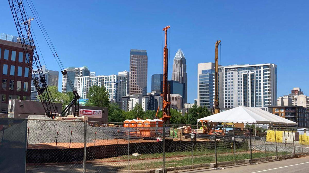 Construction is underway at Radius Dilworth, a 626-apartment project along East Morehead Street near Dilworth. The project will feature a 26-story tower and ground-floor retail.