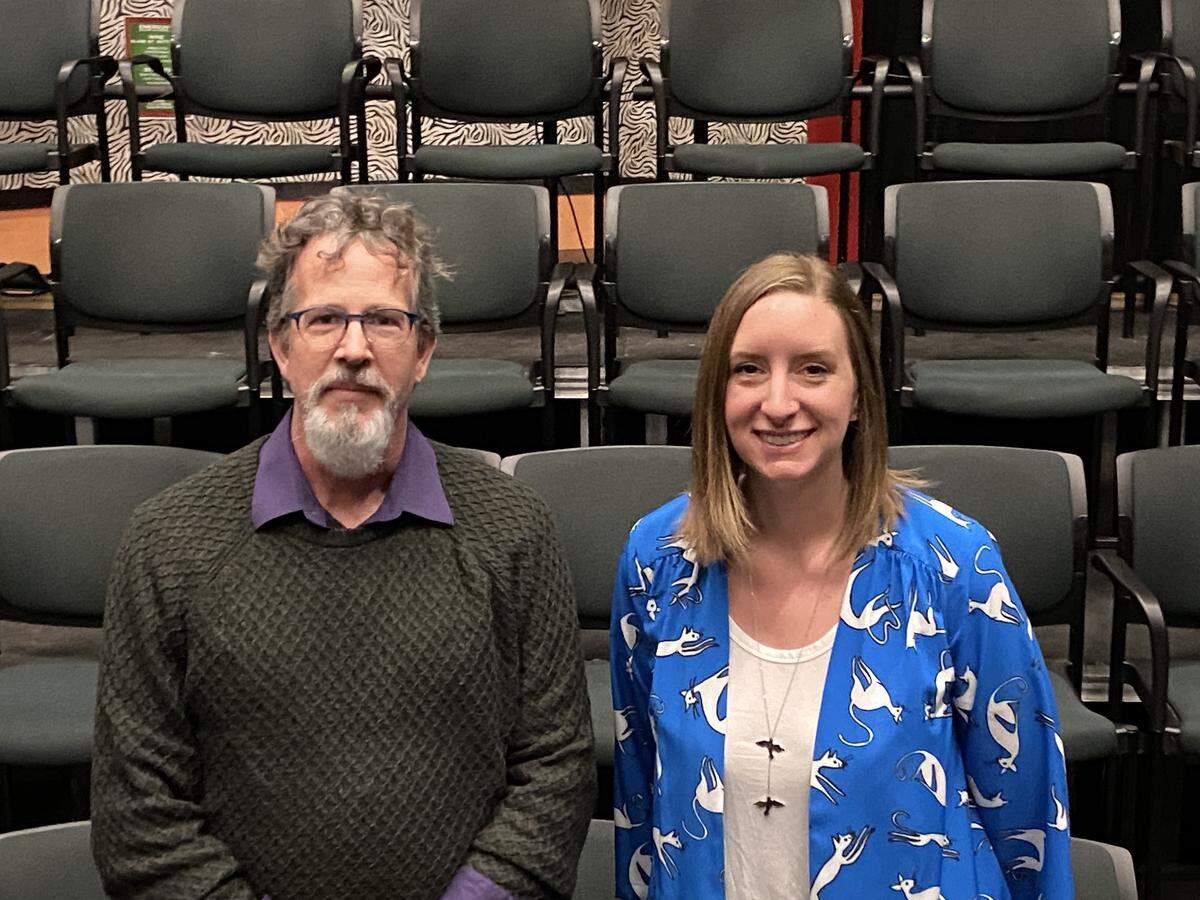 Actor’s Theatre of Charlotte executive director Charlotte Chip Decker. left, and general manager Laura Rice had warned in the spring that ATC’s finances were endangering its season. Donors came through before COVID-19 shut everything down.