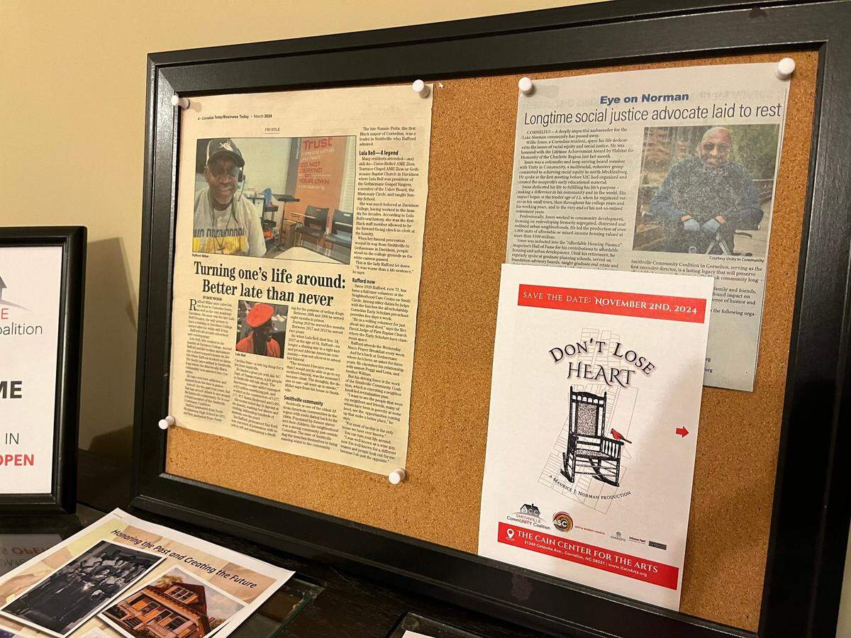 Inside the Smithville CommUNITY Coalition’s office where they are promoting “Don’t Lose Heart,” a storytelling production about the neighborhood’s history.