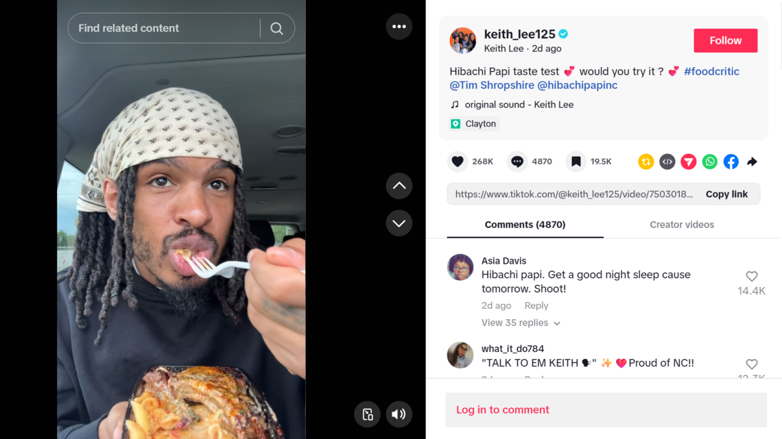 Which Charlotte restaurants should TikTok food critic Keith Lee check out?