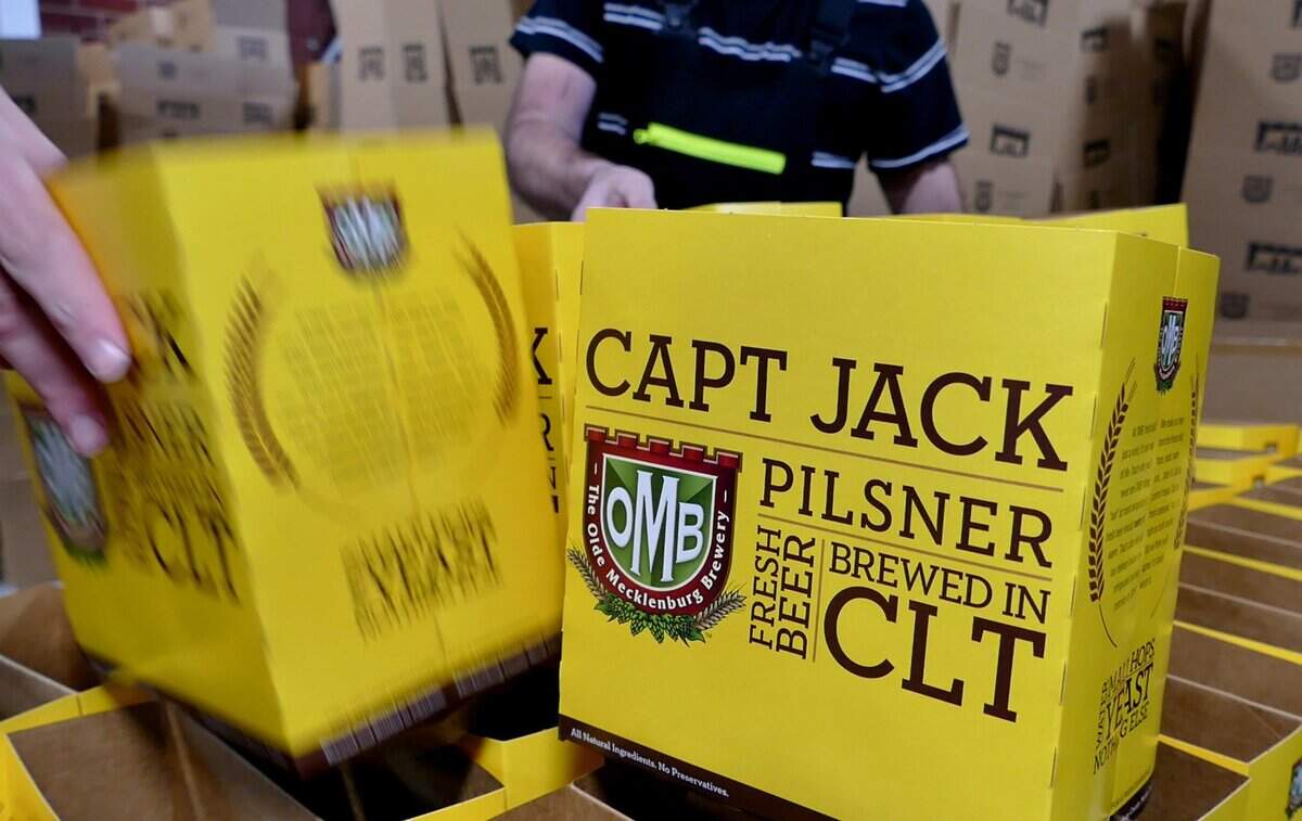“We were a hundred percent bottled beer in the grocery stores up until February,” John Marrino says. “We brought our canning line online in February. Thank goodness. Because right away Harris Teeter gave us space for the cans. And that helped. Because grocery (business) is way up. Sometimes you just have to be lucky. And that was one small bit of luck this year, even though this year’s not been the most lucky year.”