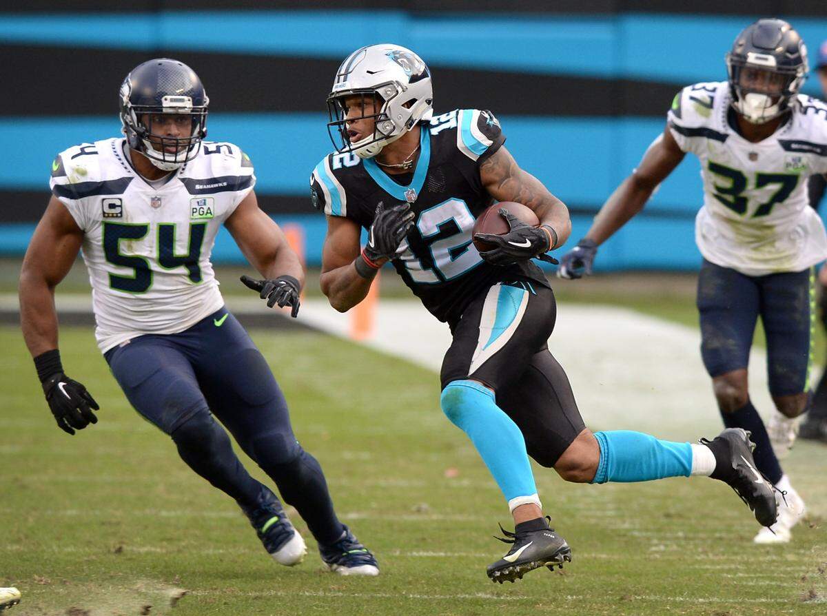 Carolina Panthers wide receiver DJ Moore had eight catches on nine targets for 98 yards on in Sunday’s loss to Seattle. Moore is part of a group of young, versatile playmakers who have shown what the future of the Panthers could look like.