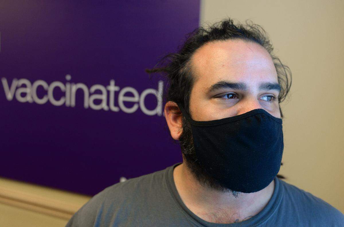 Timothy Garcia got his first COVID vaccination at Novant Health’s Baldwin Ave vaccine site.