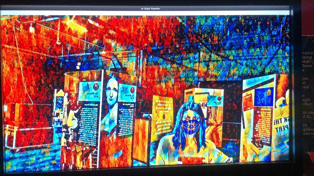 Artificial intelligence will show off its creative side in the Discovery Place exhibit by “painting” guests and their surroundings in one of four famous artistic styles: cubism, impressionism, mosaic and expressionism, pictured here.