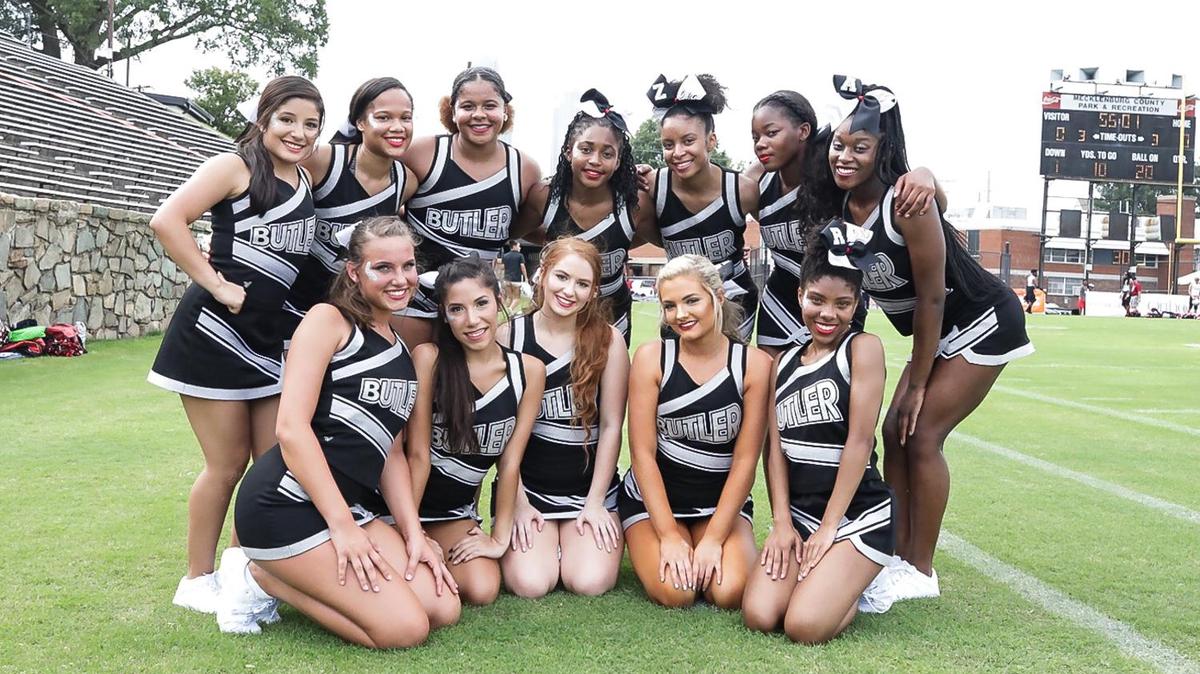 The Butler High School Cheerleaders get ready for their game vs. Scotland.  Butler would take on Scotland High in the High School Football Kickoff Night Saturday Aug. 18, 2018.