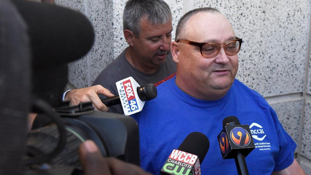Mark Carver spent eight years imprisoned after being convicted in 2011 of murdering UNC Charlotte student Irina Yarmolenko. He’s shown here in 2019 after Superior Court Judge Christopher Bragg set aside Carver’s conviction and released him. Carver requested an official pardon from Gov. Roy Cooper in 2022 and is still waiting.