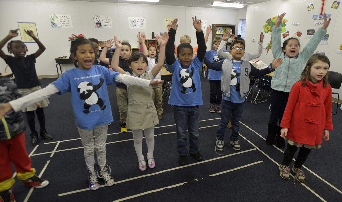 Most of the students at East Voyager Academy, a charter school founded by Chinese Americans, are not from Chinese families, the principal says. Instead, he says, they’re a mix of American and immigrant families from around the globe.
