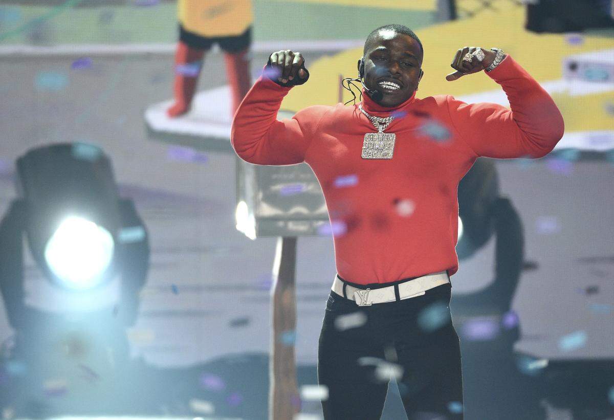 DaBaby performs “Sugar” at the BET Awards on Sunday, June 23, 2019, at the Microsoft Theater in Los Angeles.