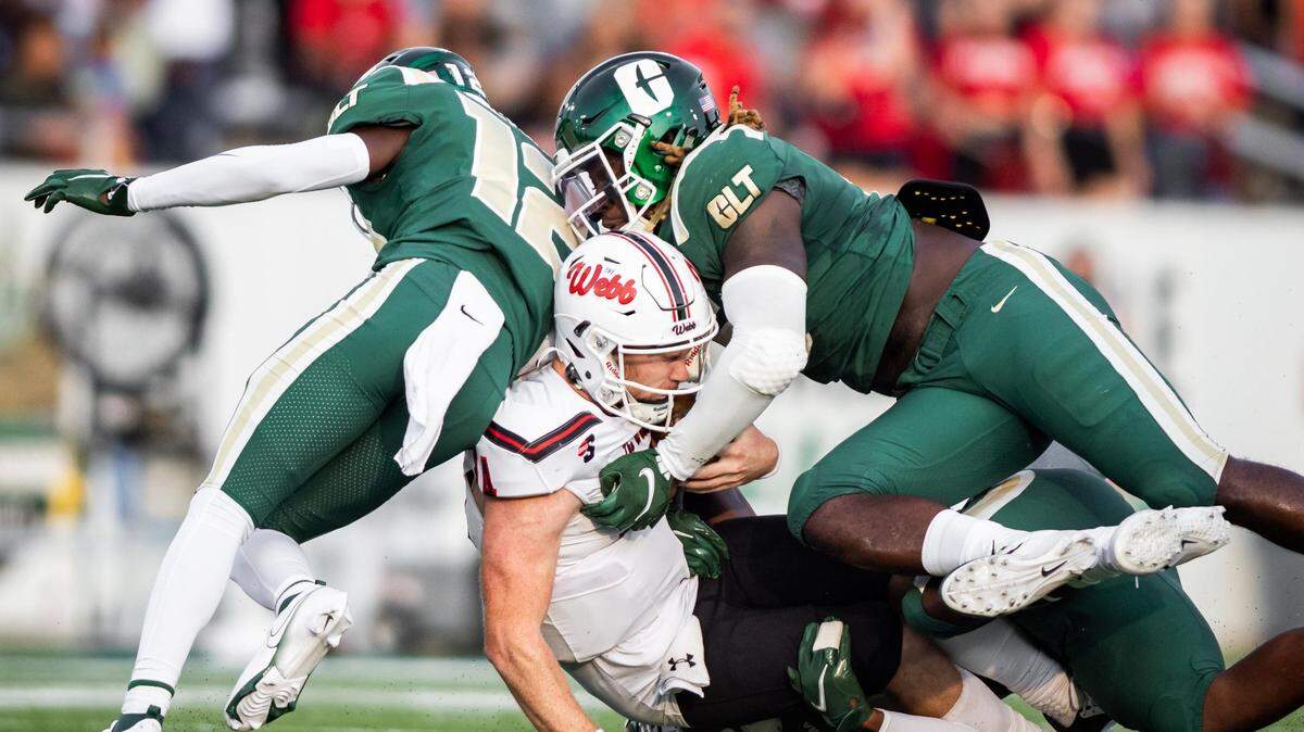 The Charlotte 49ers football team, pictured here in its victory against Gardner-Webb on Sept. 11, returns home to host Middle Tennessee on Friday.