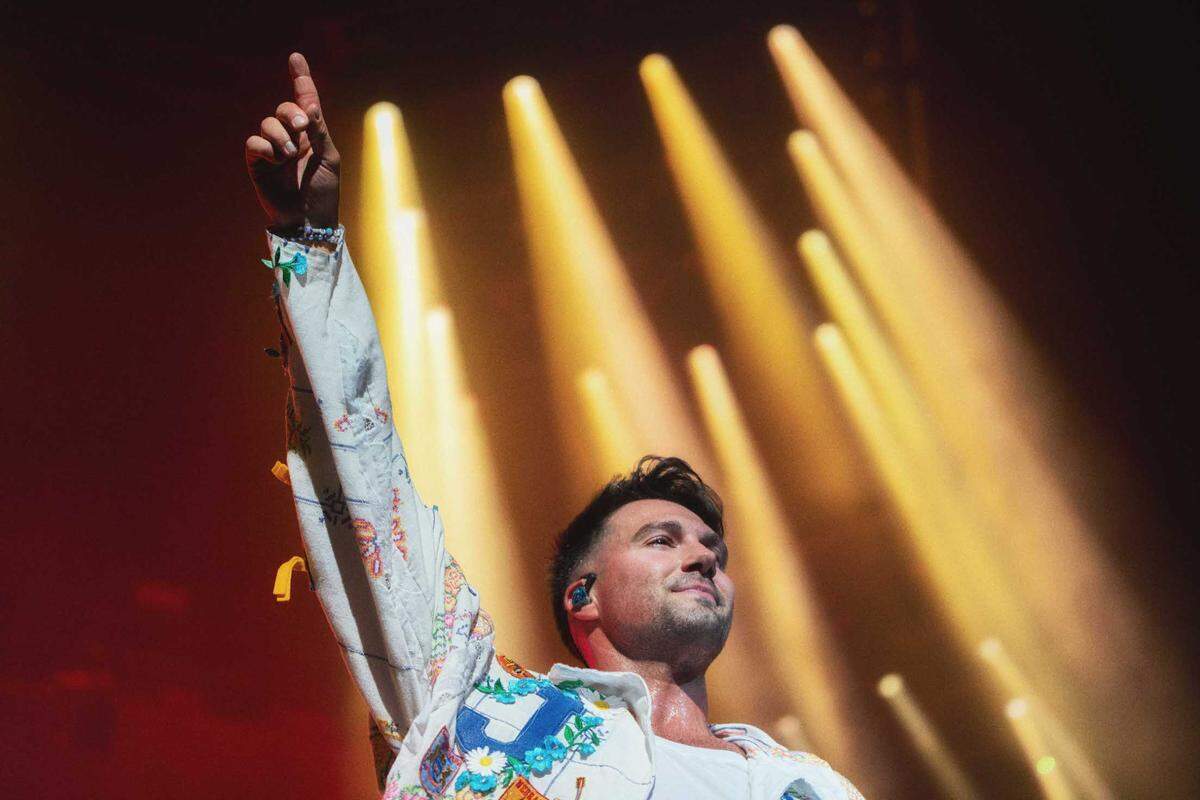 James Maslow of Big Time Rush performs in Charlotte on Tuesday night.