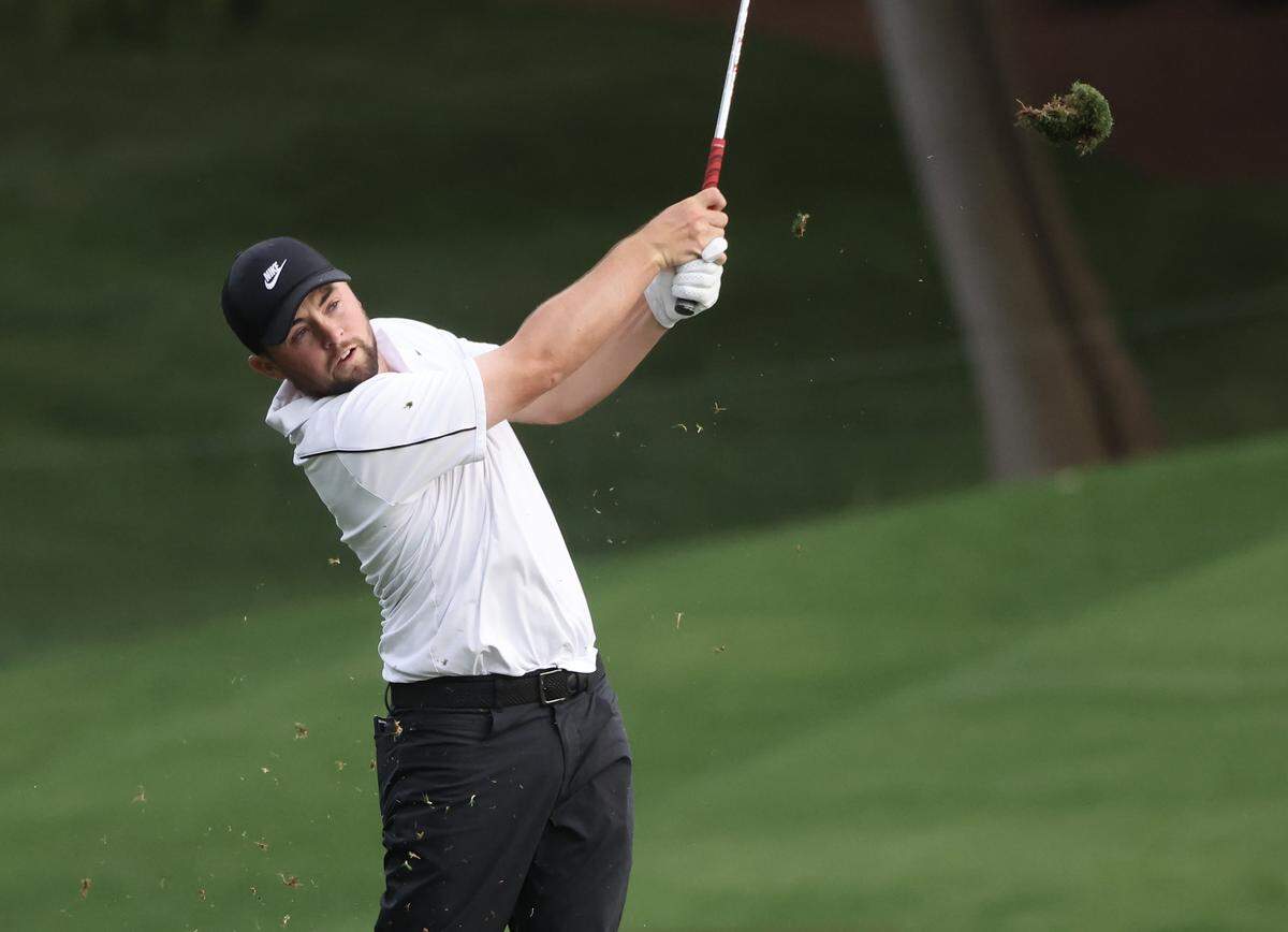 Alex Fitzpatrick of Sheffield, England leads the third round of the 2026 Truist Championship Saturday, May 9 at the Quail Hollow Club in Charlotte.