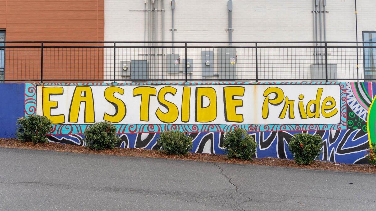 The East Side Pride mural was painted by by Rosalia Torres-Weiner.