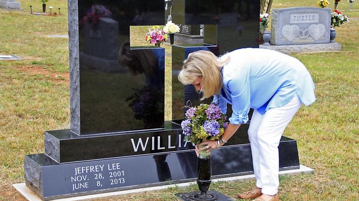 Jeffrey Williams is buried in Rock Hill, and his mother, Jeannie, often visits his grave.