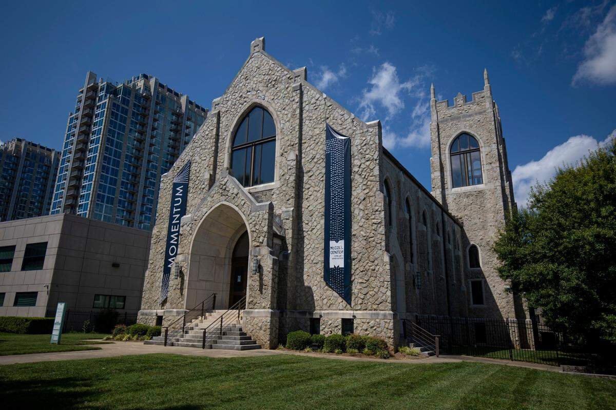 The McColl Center was once the Associated Reformed Presbyterian Church.