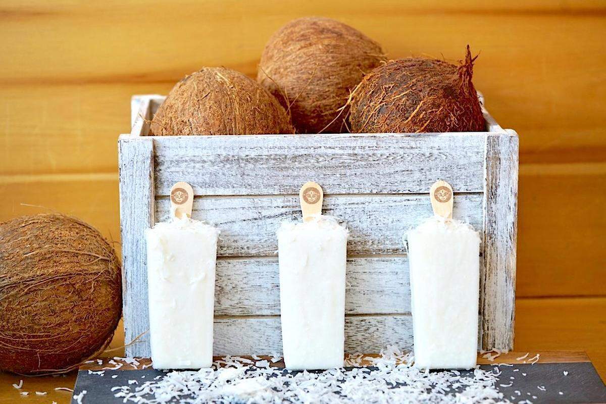 Coconut is one of 16 flavors of paletas at Morelia Gourmet Paletas.