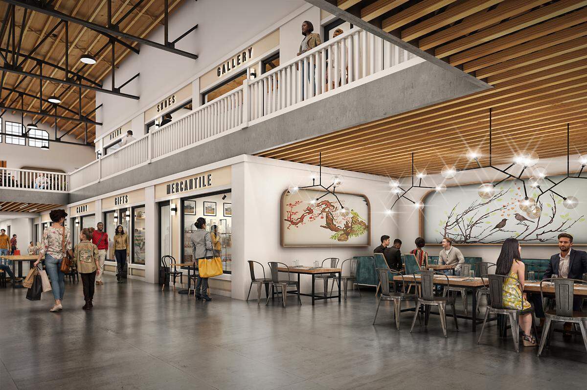 A rendering of The District Exchange’s first floor.