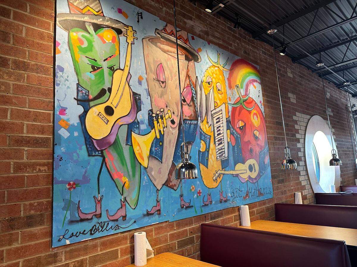 A mural inside the new Phat Burrito restaurant by Jay Crider.