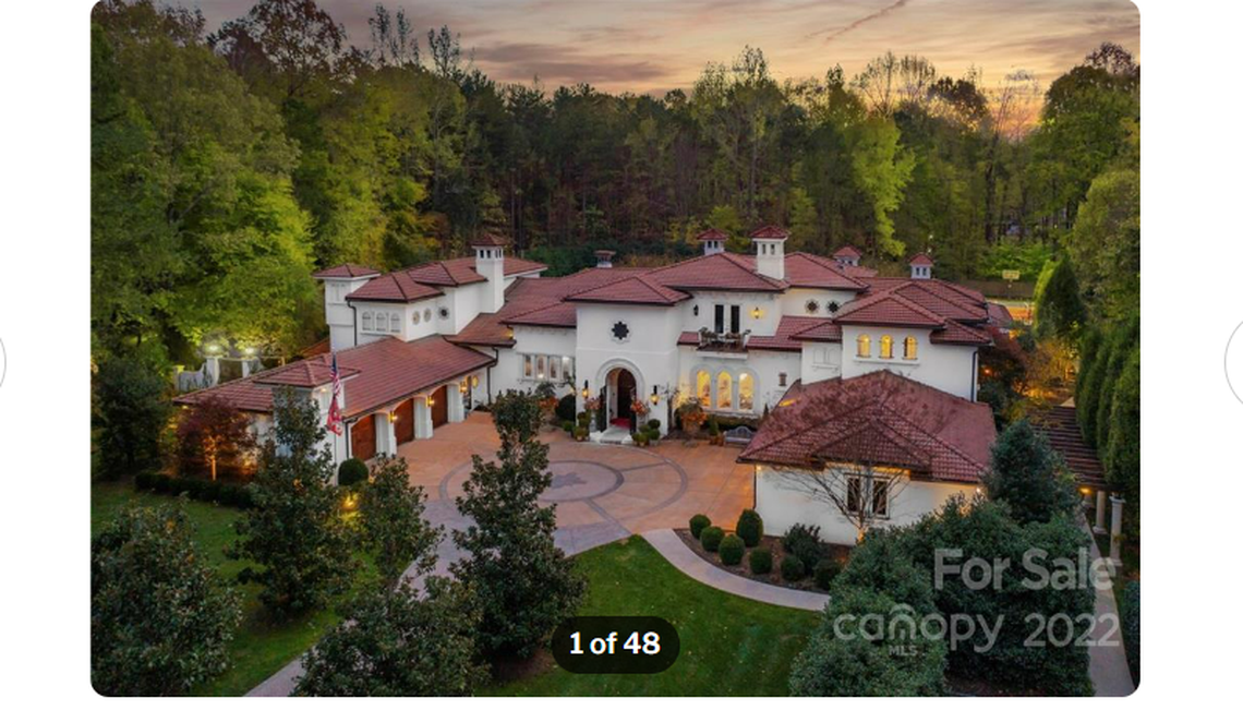 This eight bedroom, 10 and a half bath mansion for sale in Charlotte’s Greenwood community has an asking price of $7,899,000.