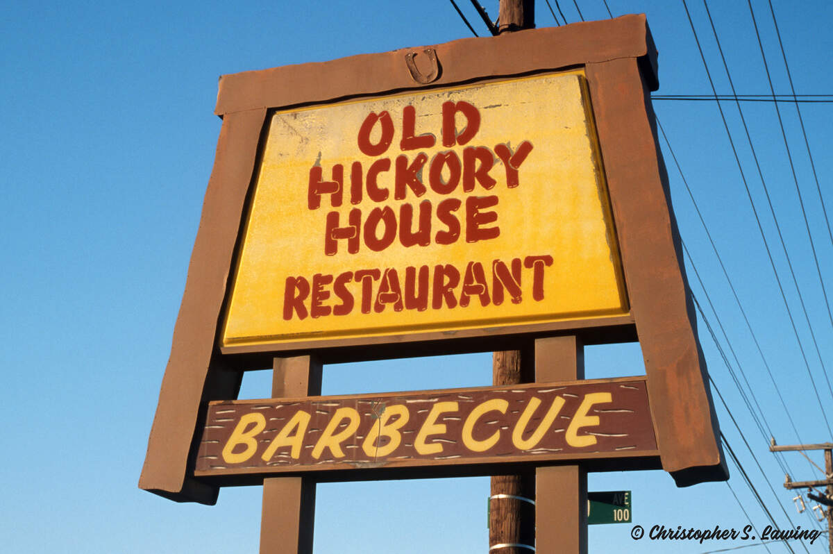 The Old Hickory House restaurant sign.