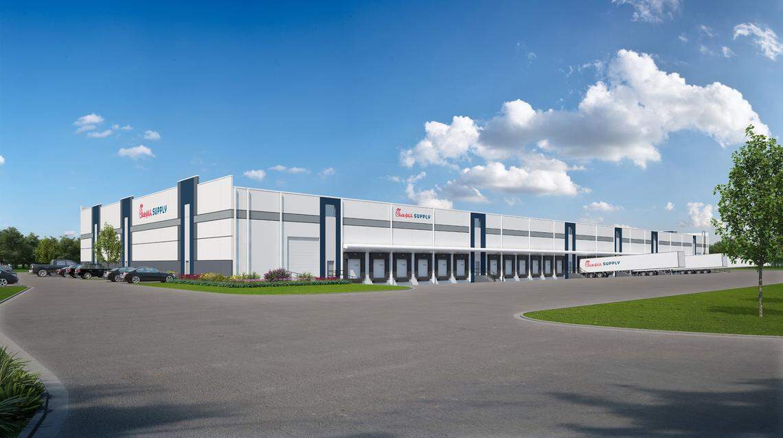 A rendering of the Chick-fil-A Supply distribution center in Kannapolis that is expected to open in the third quarter of 2024.