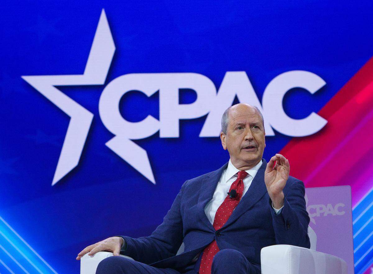 Republican Congressman Dan Bishop speaks at the Conservative Political Action Conference on Feb 23, 2024, in National Harbor, MD.