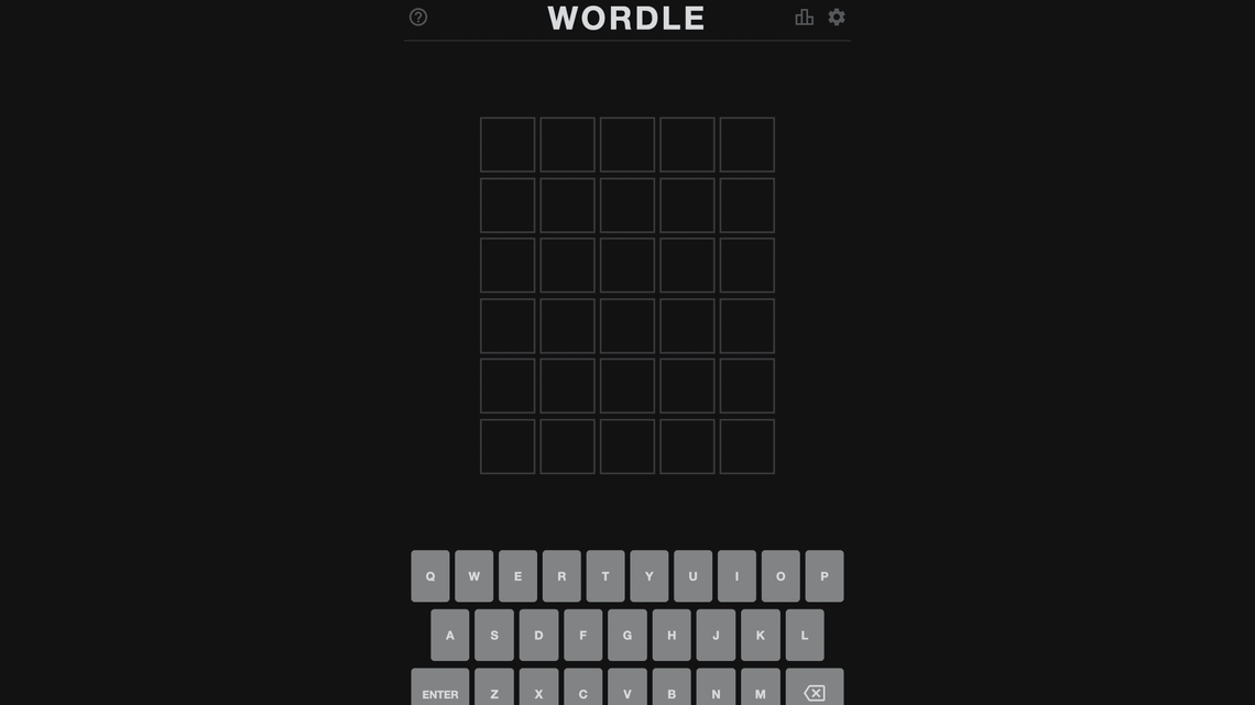 Screenshot of the word game Wordle.